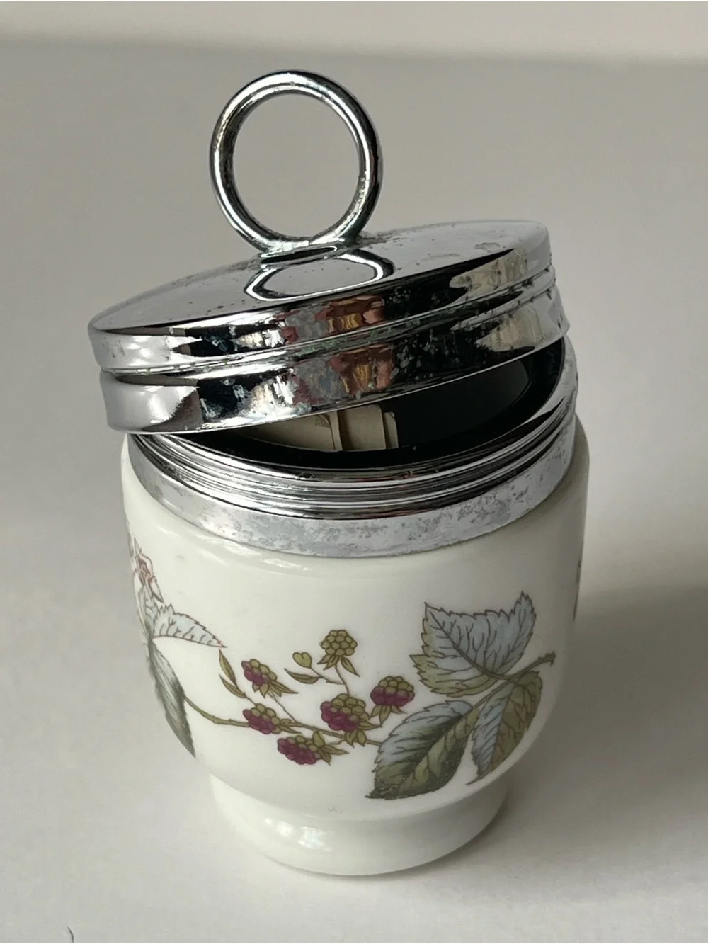Royal Worcester Berry illustration Egg Coddler with Instruction Sheet